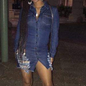 Jean button down dress